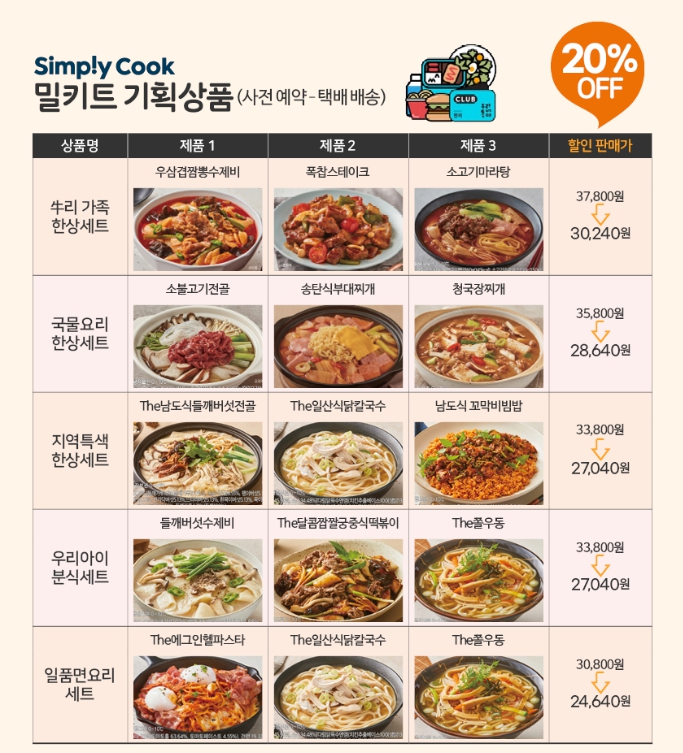 밀키트 기획 상품 안내