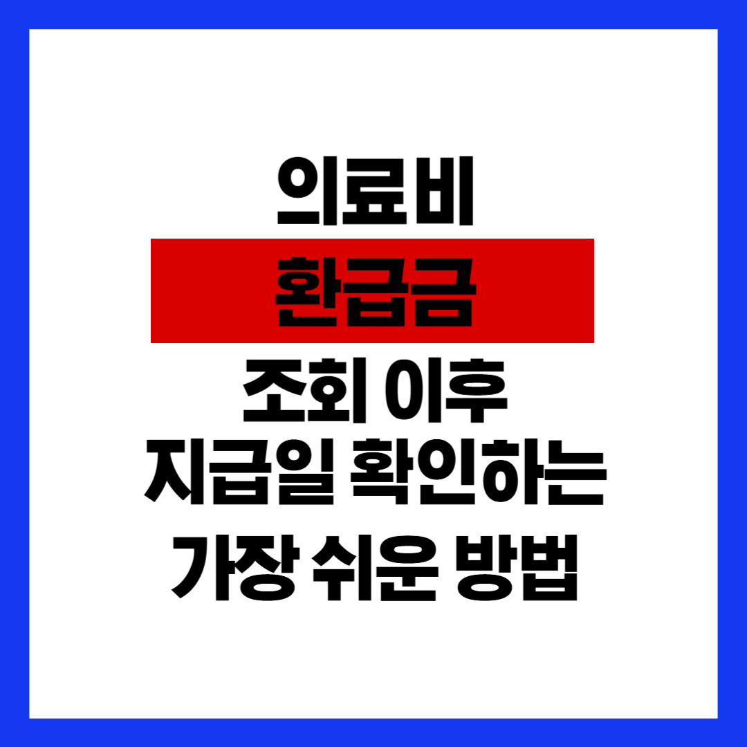 의료비 환급금 조회와 지급일 확인을 한눈에 정리한 대표 썸네일 이미지