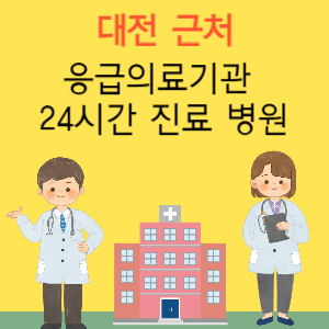 대전 근처 응급실 24시간 야간 휴일 일요일 진료 병원