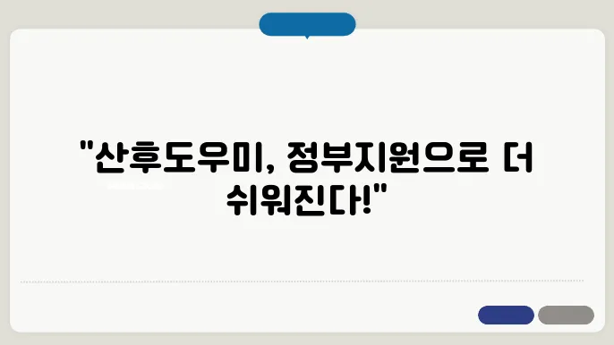 산후돀우미 정부지원