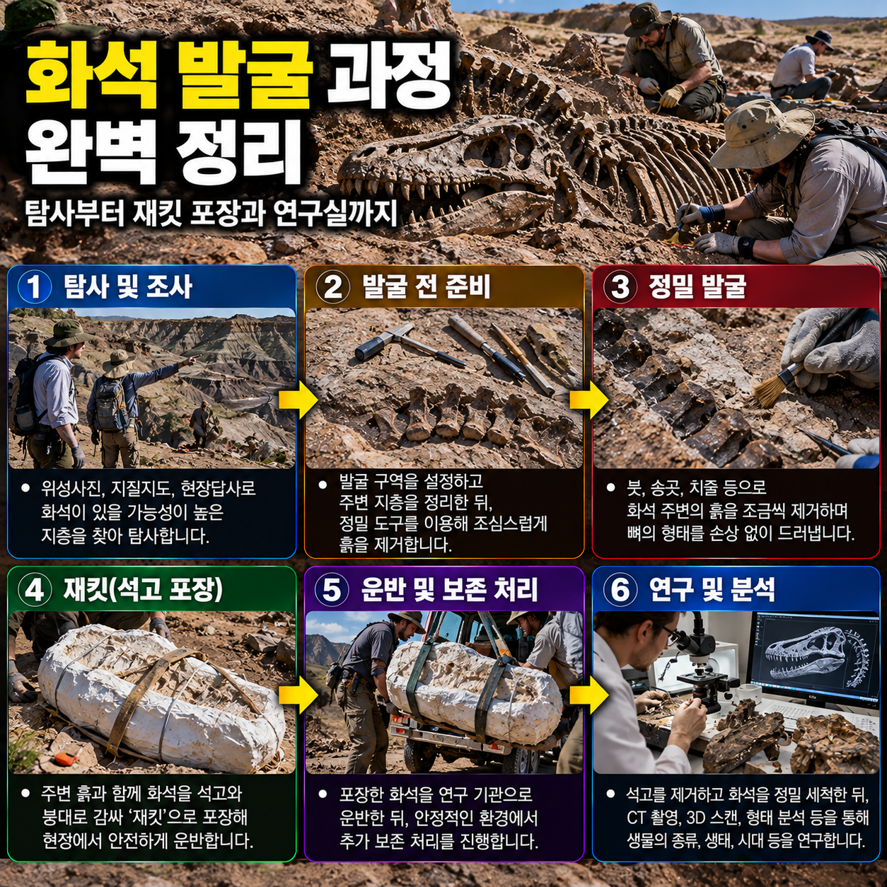화석 발굴 과정