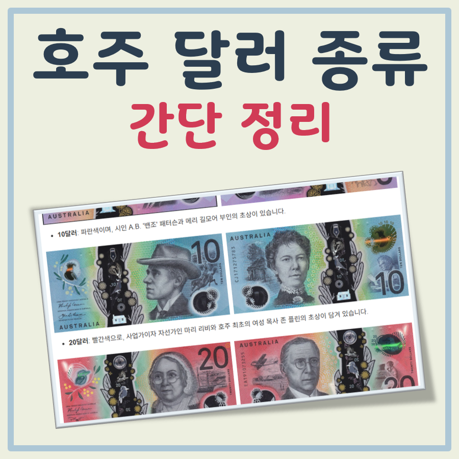 호주 달러 종류 대표 이미지