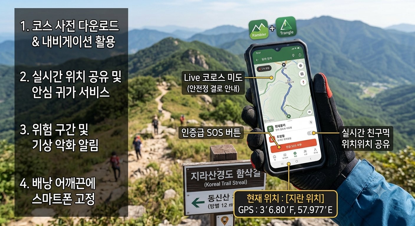 스마트폰 등산 어플(램블러, 트랭글) 활용한 안전 산행 팁: 조난 방지부터 실시간 위치 공유까지