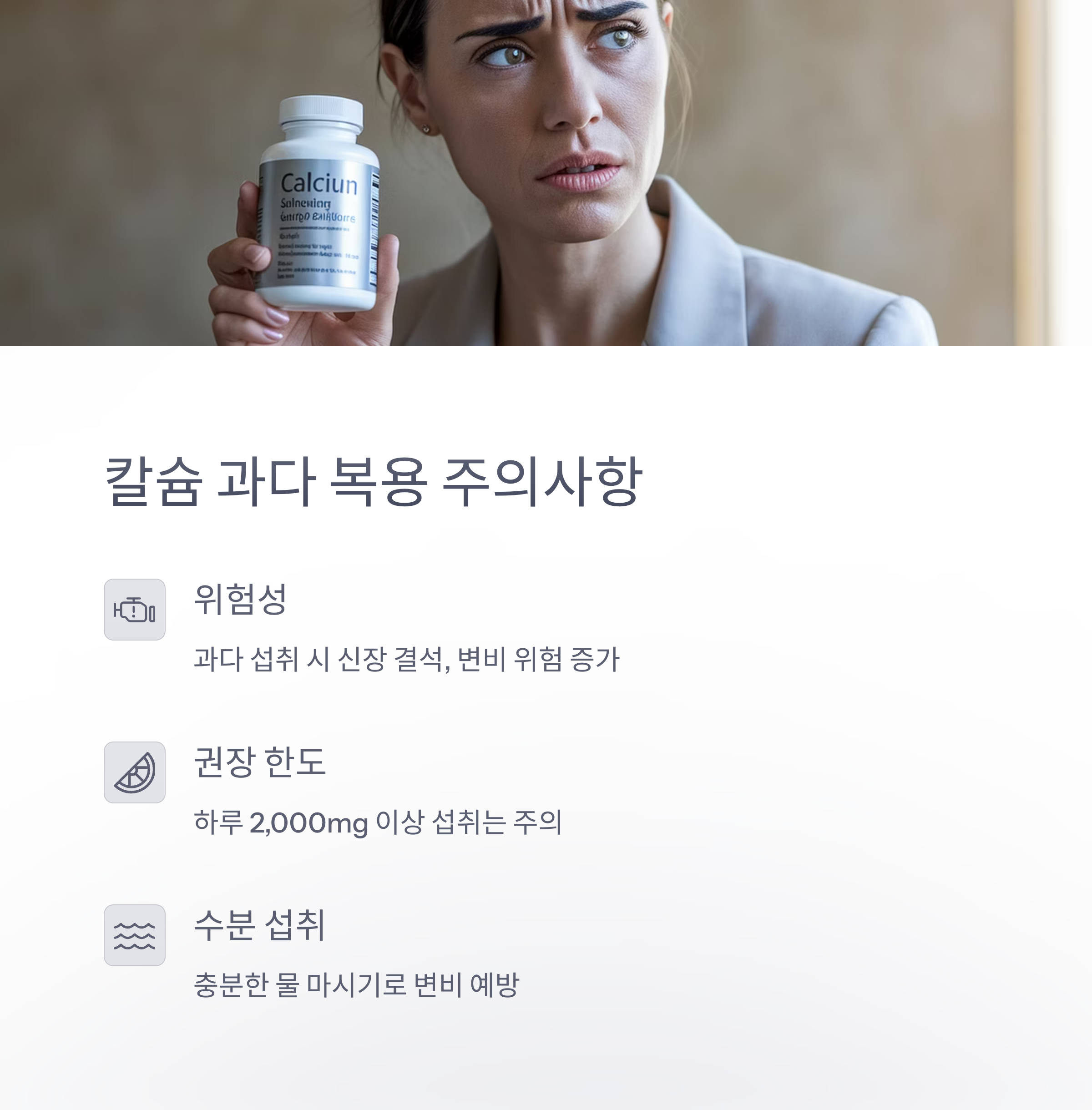 칼슘 섭취 가이드 &ndash; 과다 복용 주의사항