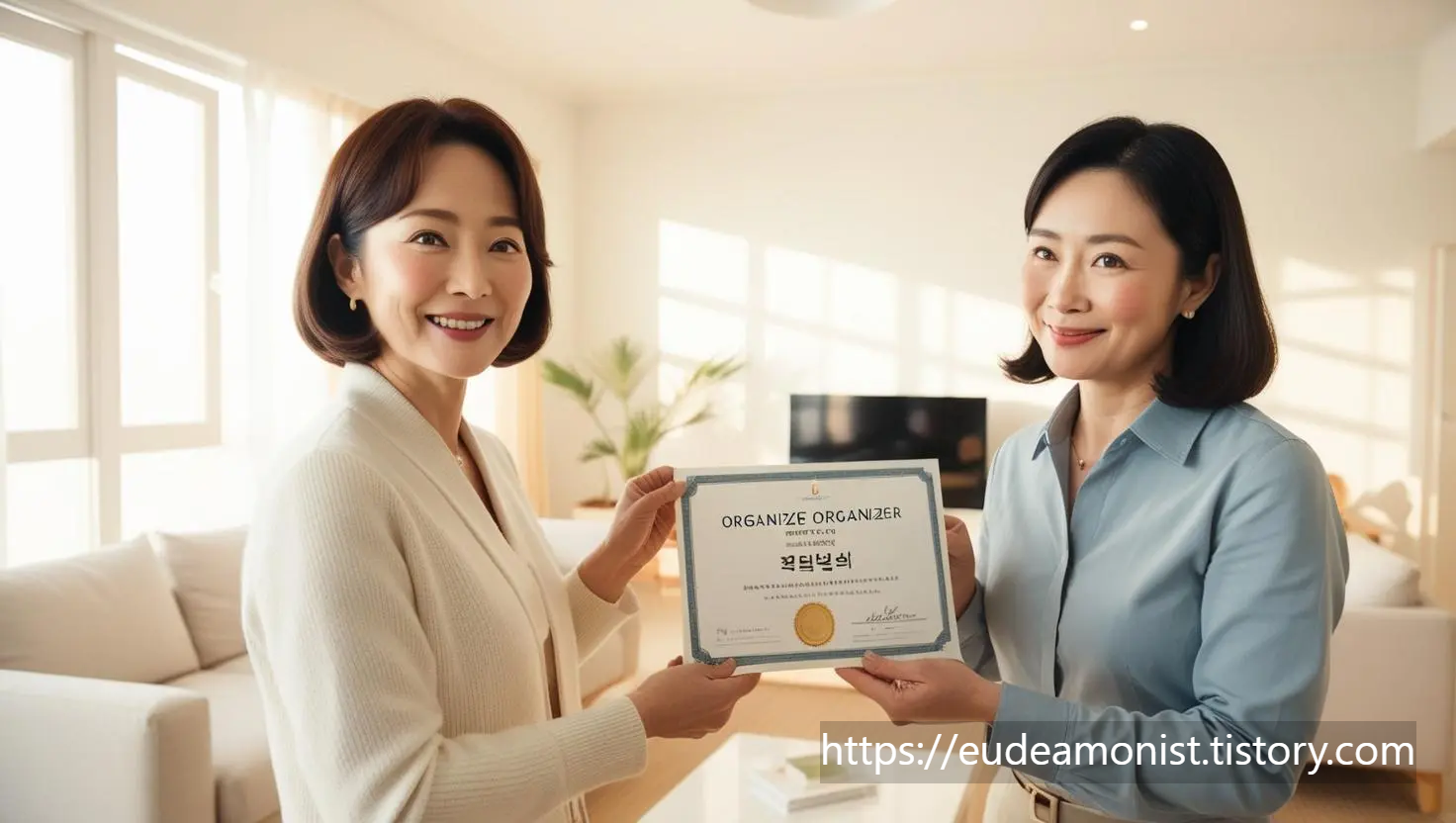 자격증 받는 모습