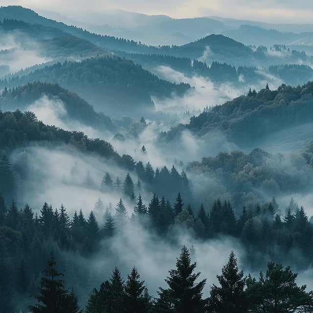 겨울 날씨에 볼 수 있는 산의 모습