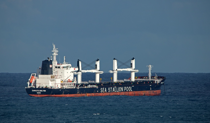 대형 선박이 바다를 가르는 사진