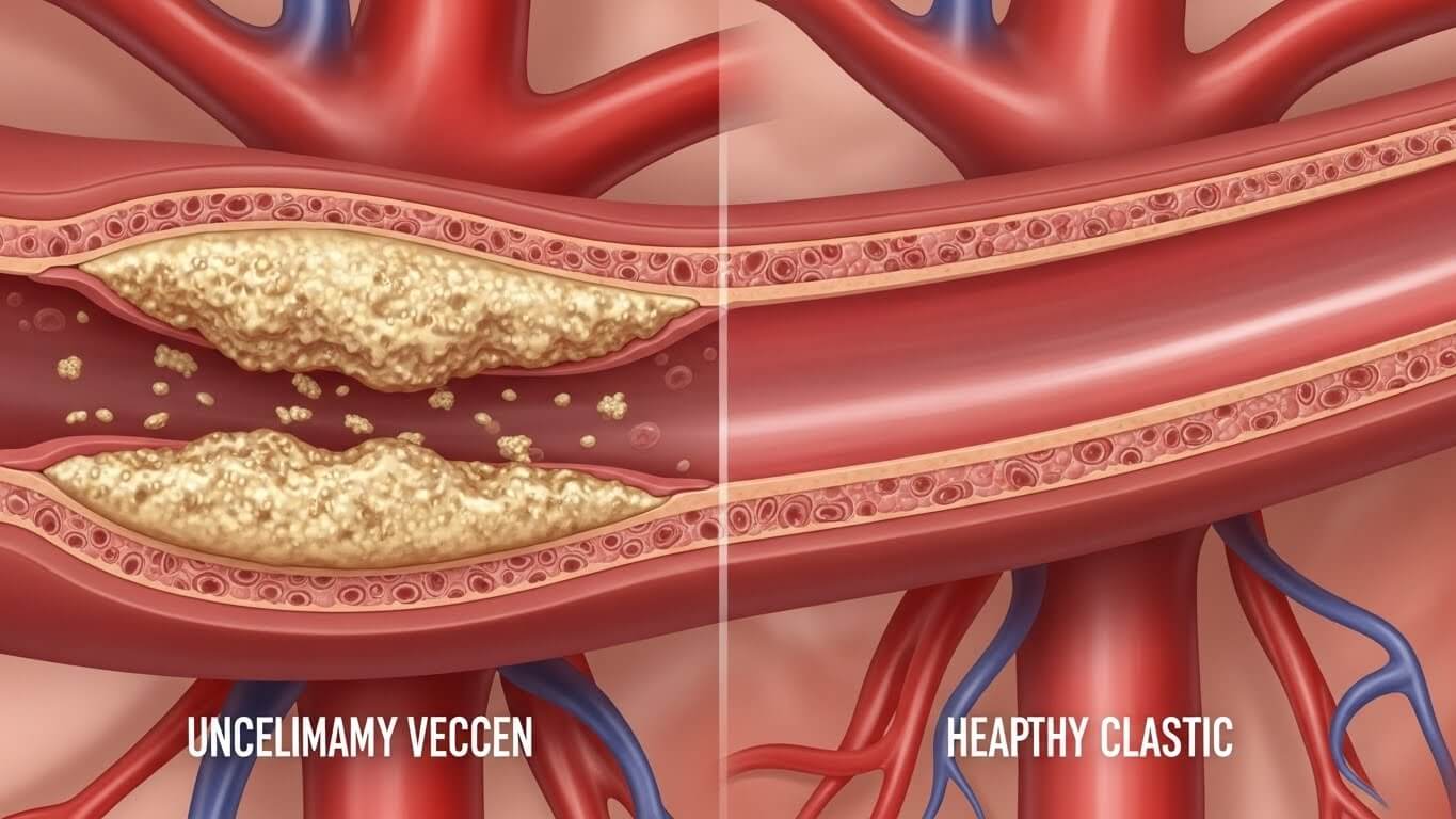 LDL 콜레스테롤이 높을 때와 낮을 때의 혈관 상태 비교