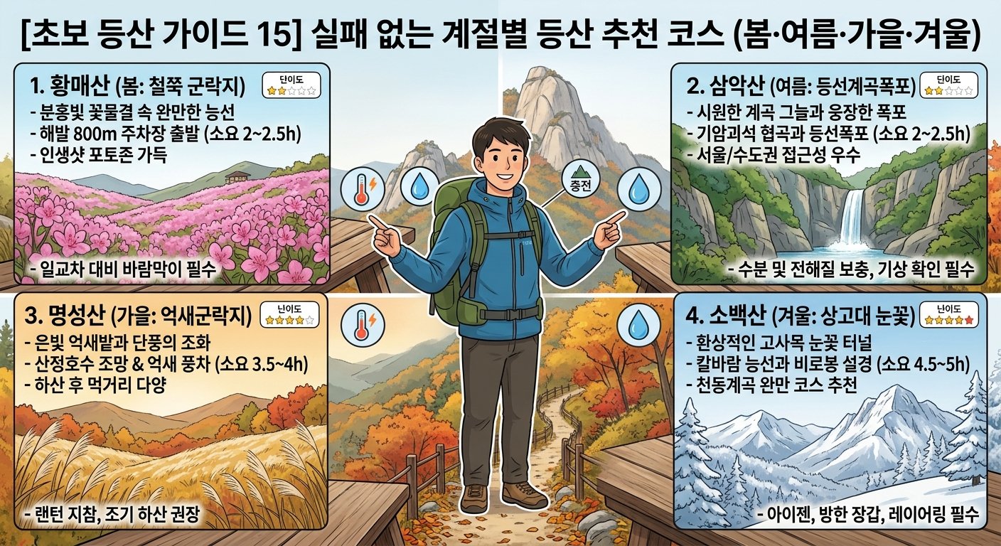 실패 없는 계절별 등산 추천 코스 (봄·여름·가을·겨울)