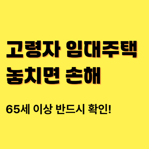 고령자 임대주택 놓치면 손해
