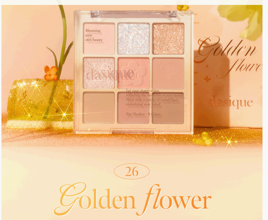 데이지크 섀도우 팔레트 26호 Golden Flower – 단 9,900원 파격 할인! Dasique Eye Shadow Palette No.26 Golden Flower – Only 9,900 KRW!