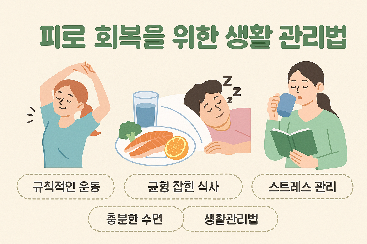 피로 회복을 위한 생활 관리방법 이미지