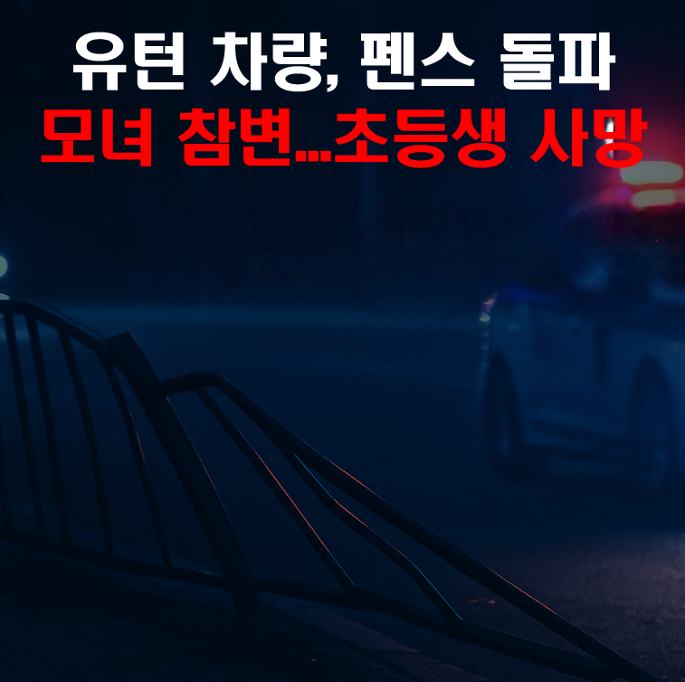 유턴 차량, 펜스 뚫고 인도 돌진…초등학생 딸 숨지고 엄마 중상