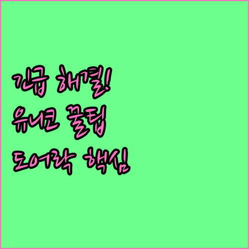 유니코 도어락 긴급 상황별 해결 방법..