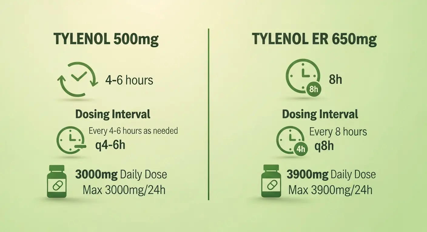 타이레놀 500mg 이알서방정 차이 비교