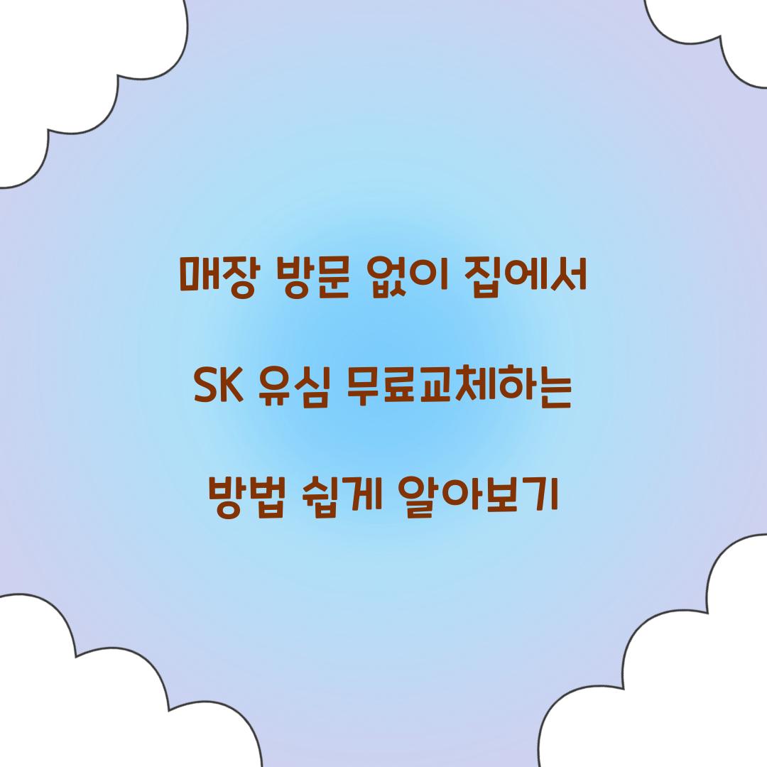 매장 방문 없이 집에서 SK 유심 무료교체하는 방법