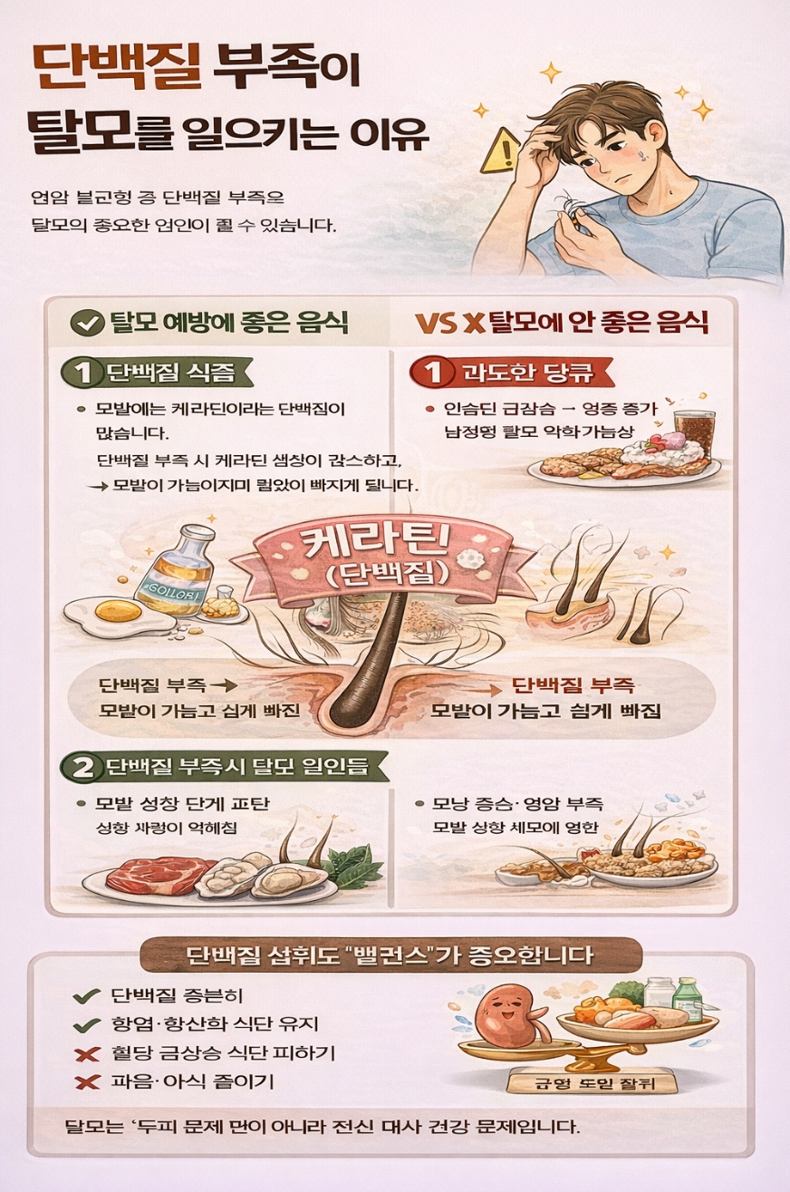 단백질 부족이 탈모를 일으키는 이유