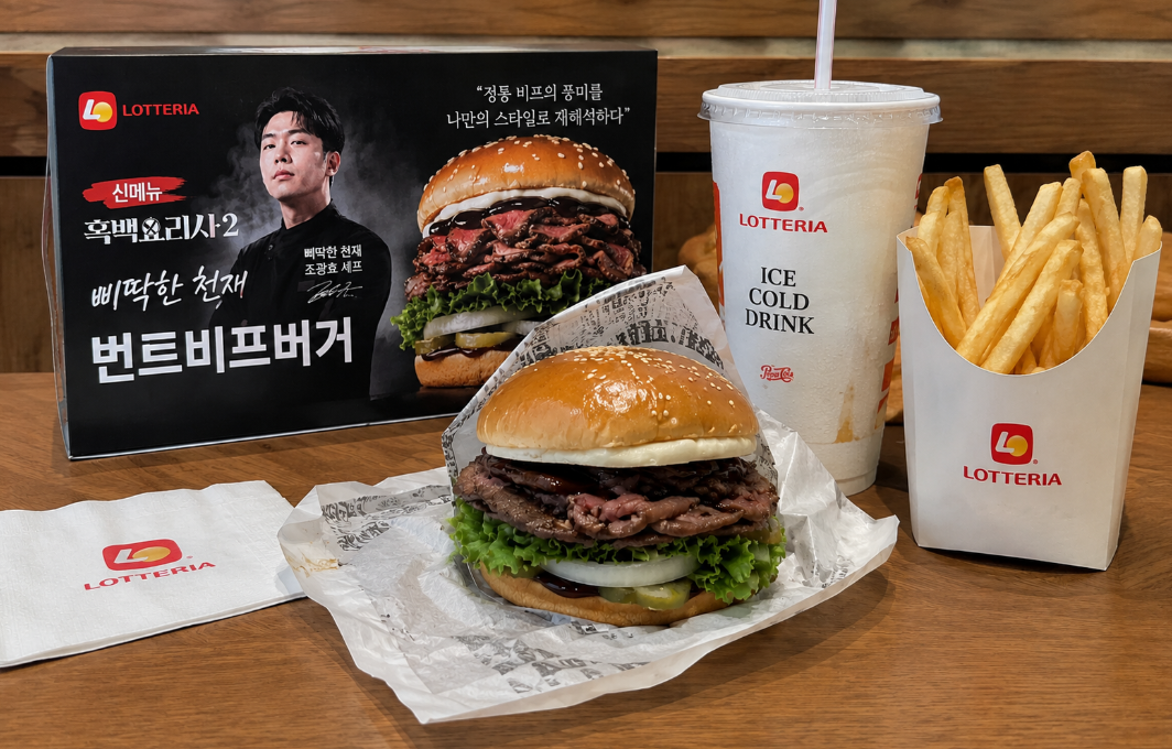 롯데리아 신메뉴 흑백요리사2 번트비프버거, 먹어봤더니 이랬다