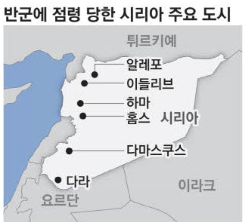 반군에 점령 당한 시리아 도시 (출처 : 매일경제)