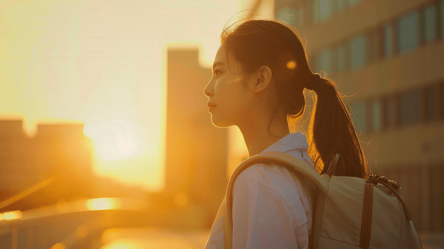 석양과-함께-서-있는-의사