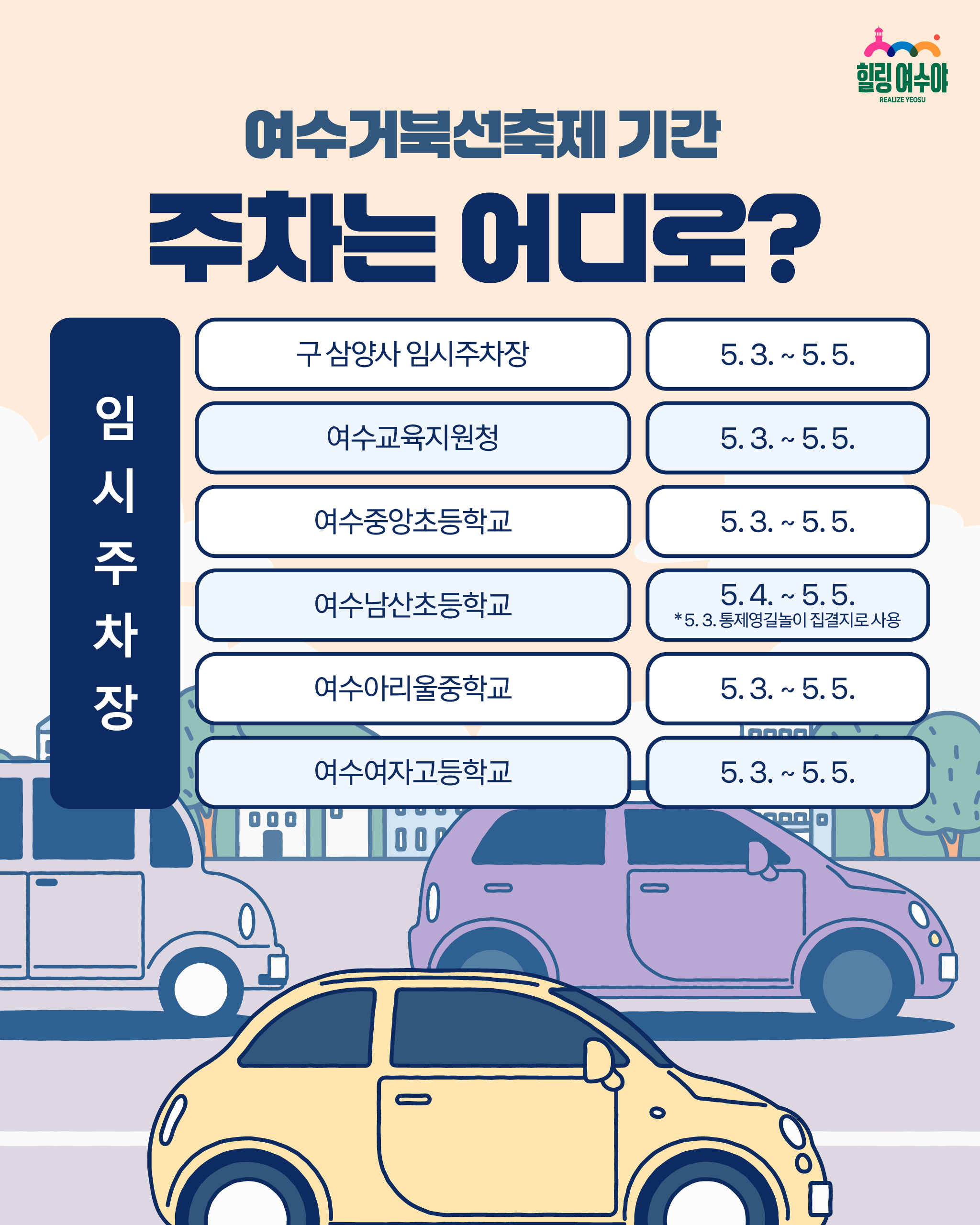 여수 거북선축제 주차장안내