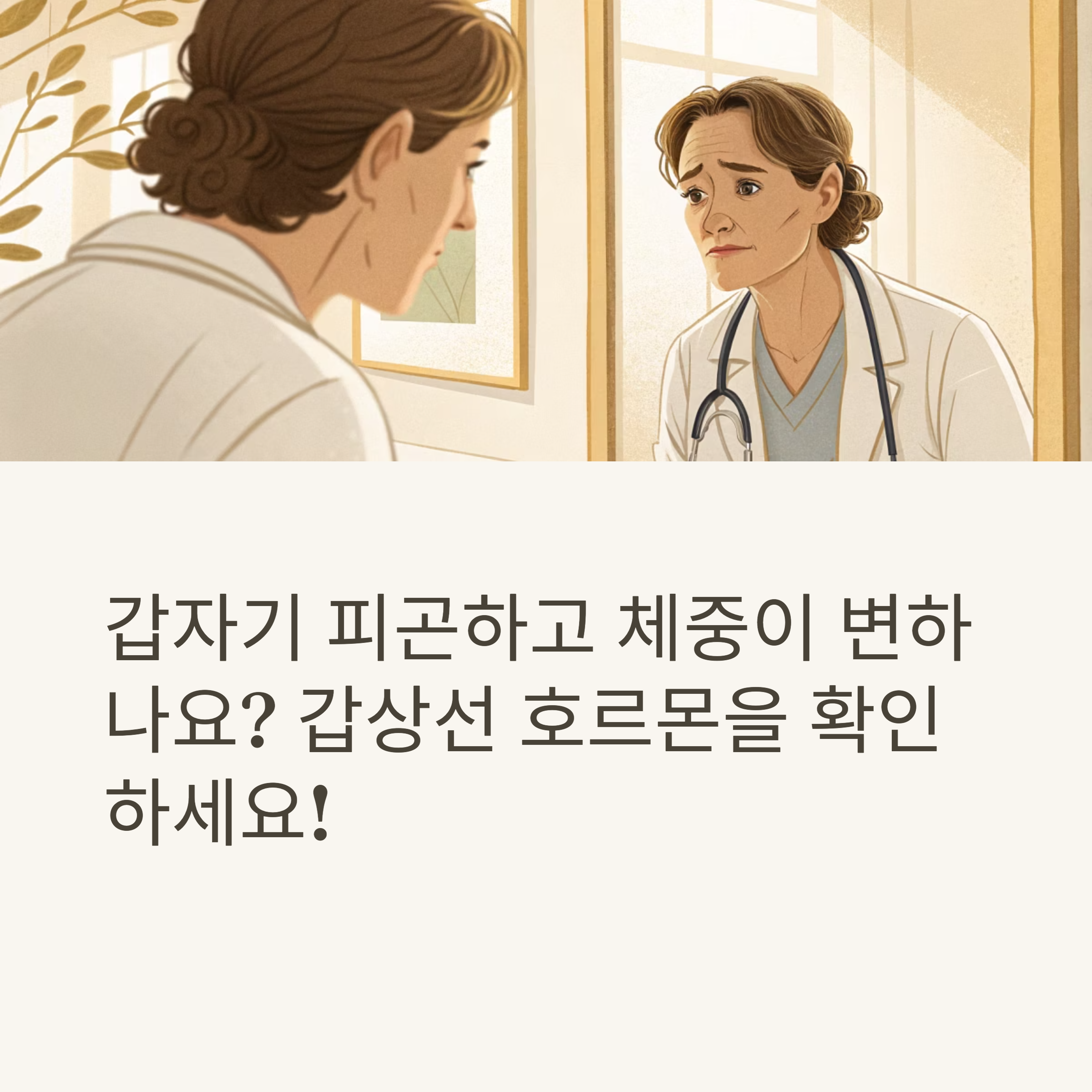 갑자기 피곤하고 체중이 변하나요? 갑상선 호르몬을 확인하세요!