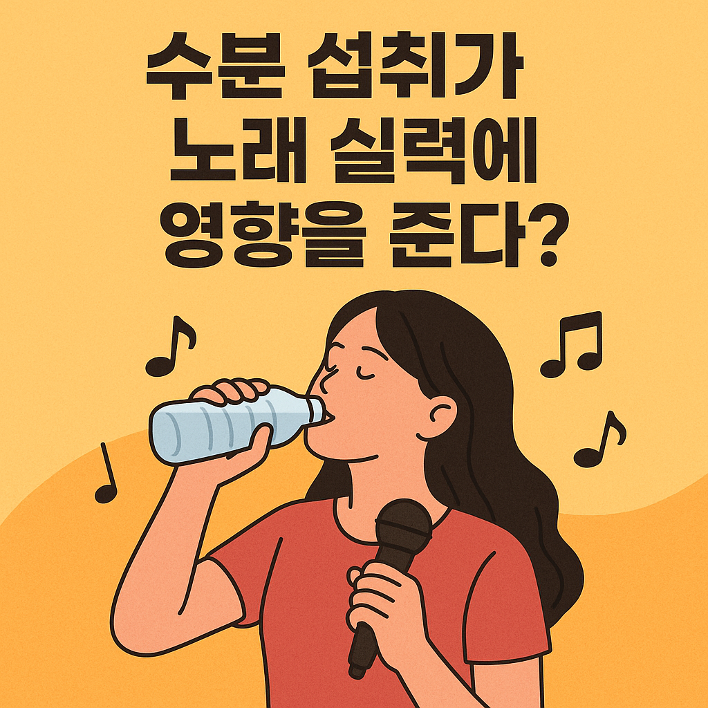 수분 섭취가 노래 실력에 영향을 주는 사진