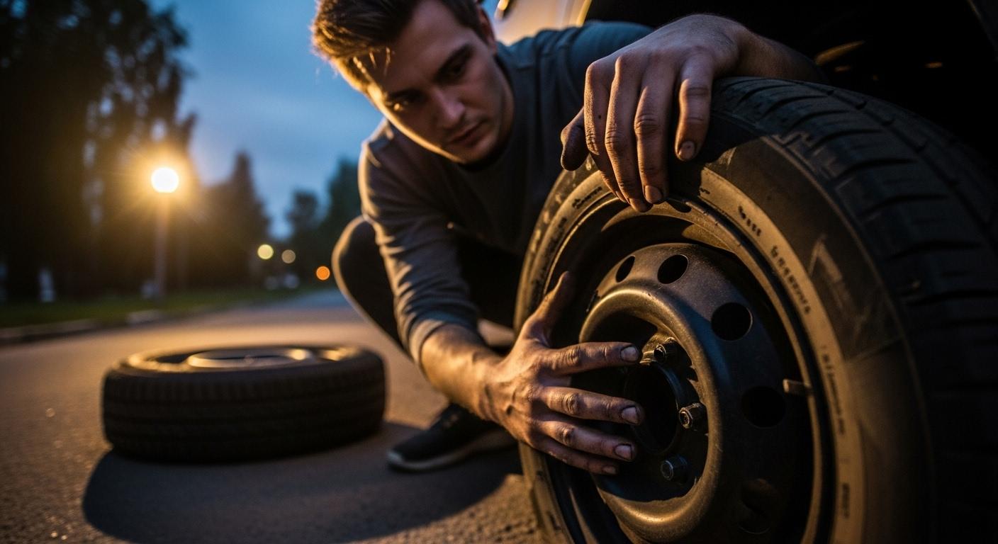 자동차 타이어 펑크 수리한 꿈