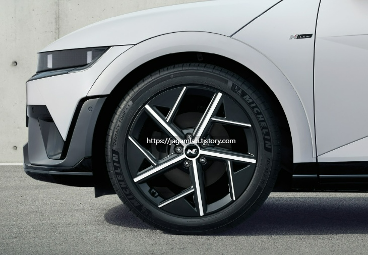 더 뉴 아이오닉 5 N 라인 전용 20인치 알로이 휠 디자인