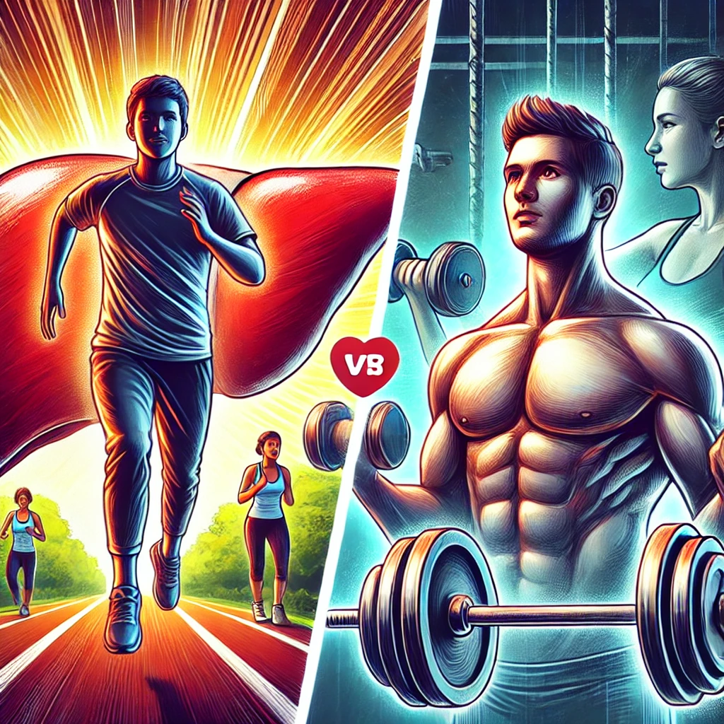 간 건강을 위한 운동 종류 비교 (유산소 vs 근력)