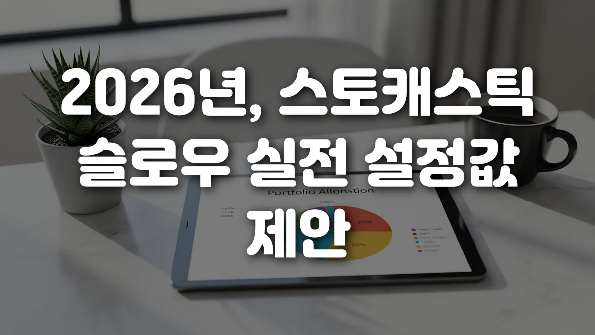 2026년 스토캐스틱 슬로우 실전 설정값 제안