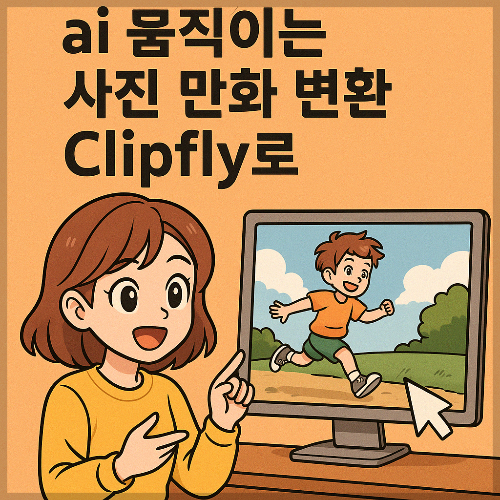 ai 움직이는 사진 만화 변환 Clipfly