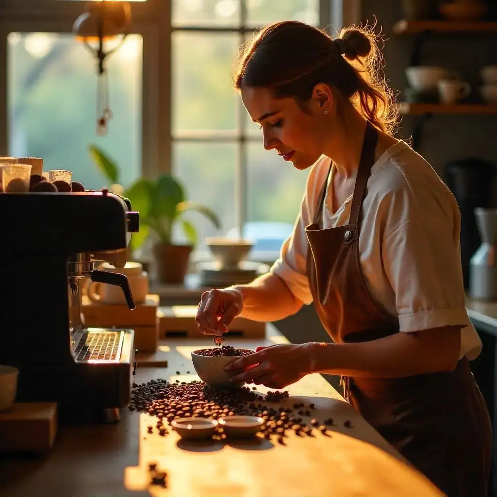 라떼 아트 시연 장면