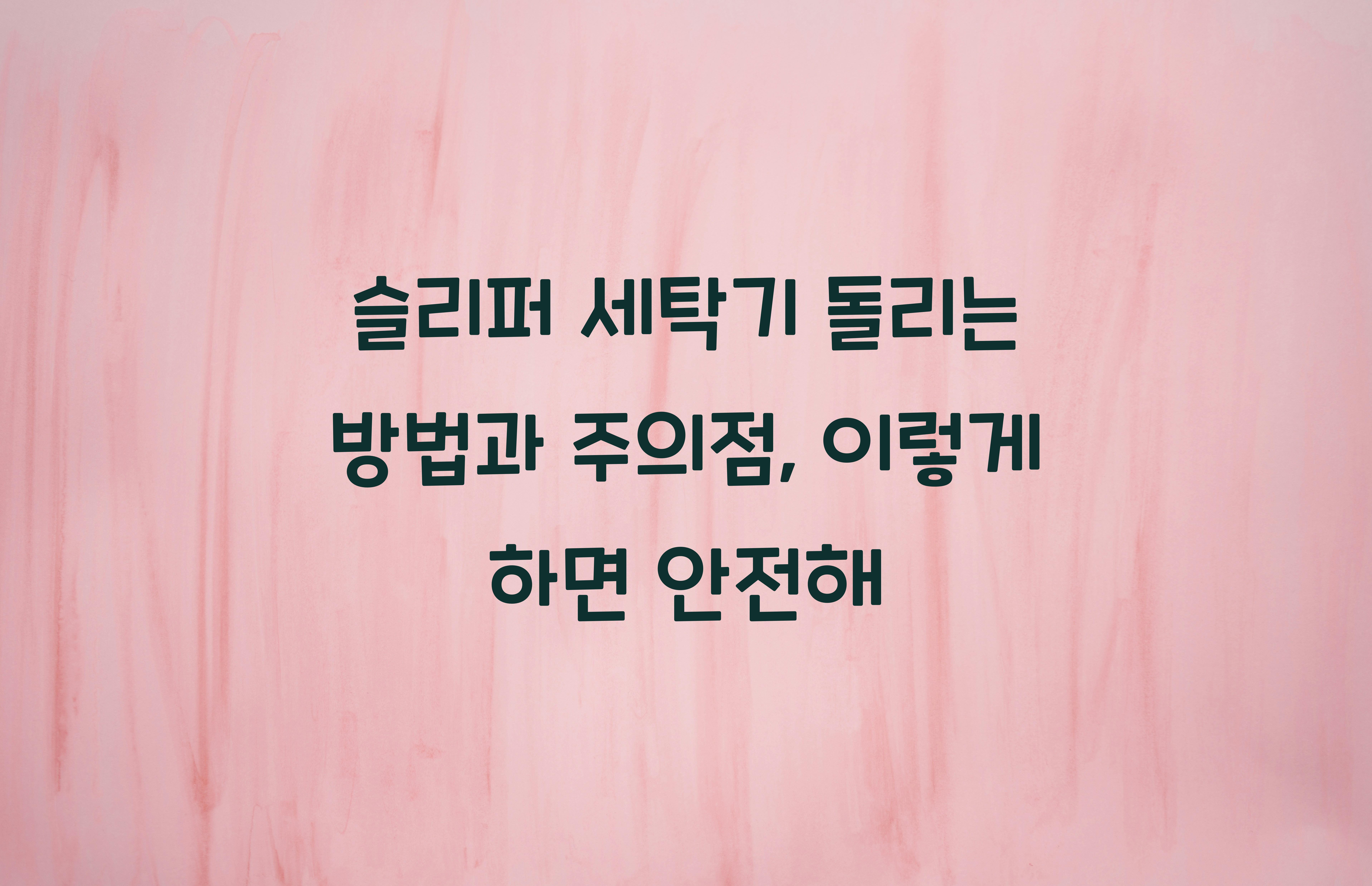 슬리퍼 세탁기 돌리는 방법과 주의점