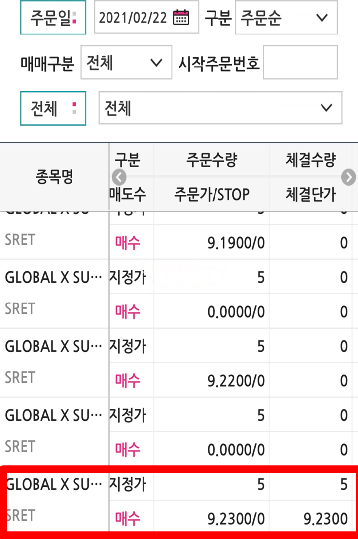 SRET-매수