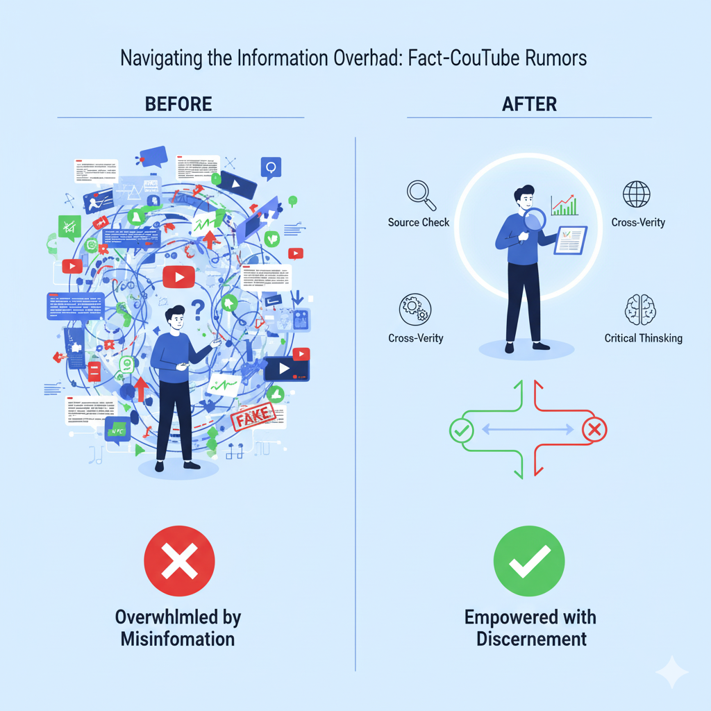 &quot;팩트 체크와 비판적 사고로 유튜브 루머에 속지 않는 방법! 가짜 뉴스에 휘둘리는 당신, 정보 식별력으로 현명하게 대처하세요.&quot;