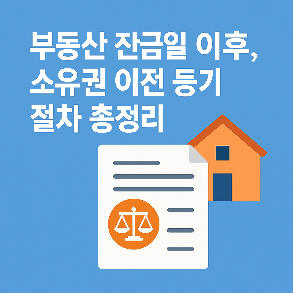 부동산 잔금일 이후 소유권 이전 등기 절차 총정리