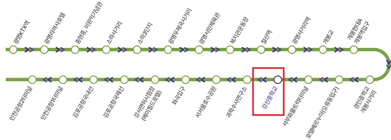 강신중학교 인천공항 공항버스 노선