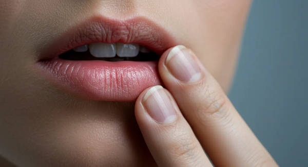 창백한 입술과 손톱을 표현한 이미지