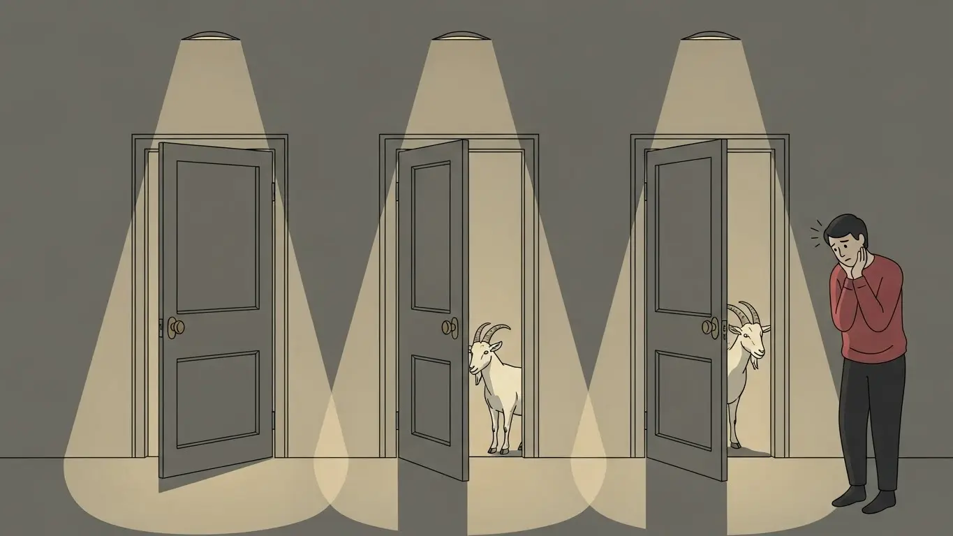 An illustration showing the emotional sense of unfairness in the Monty Hall problem