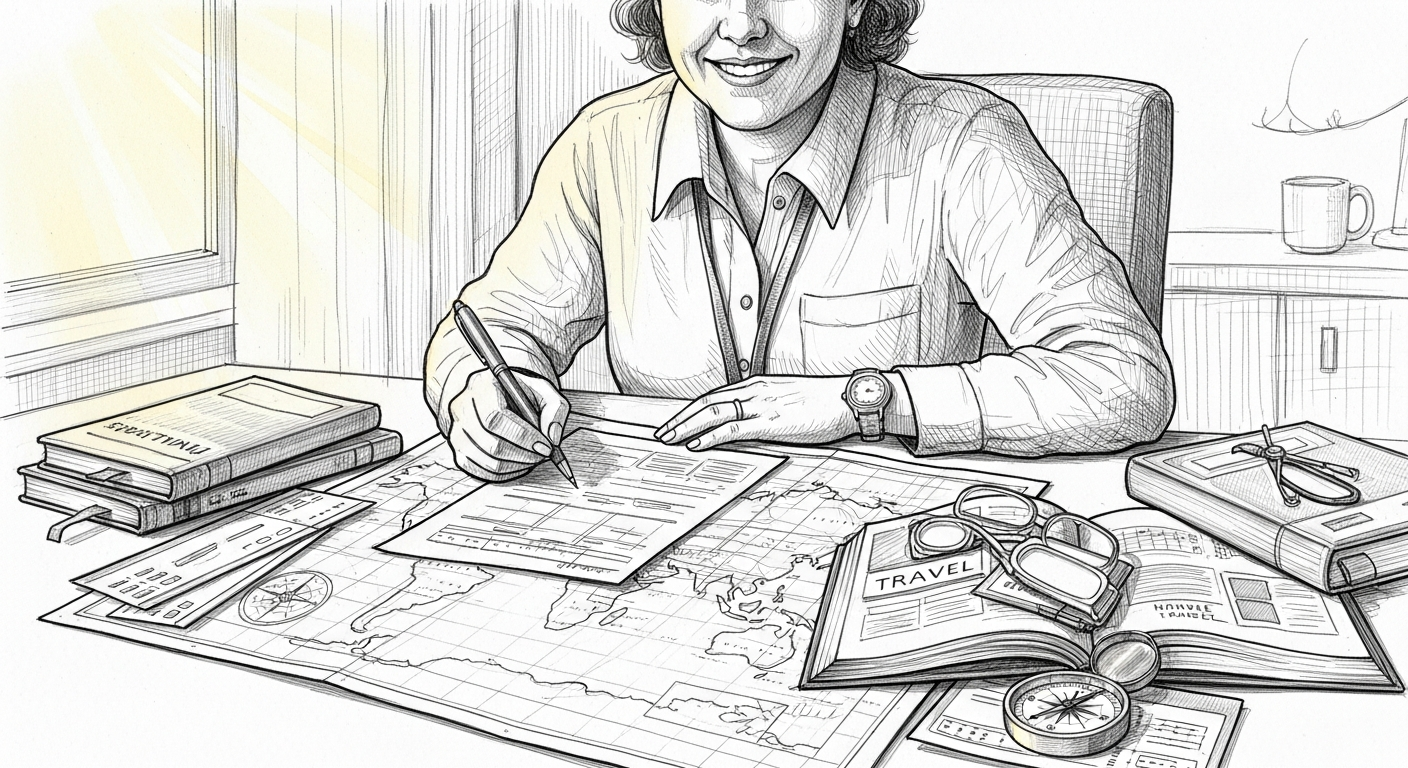 여행 계획을 짜는 모습