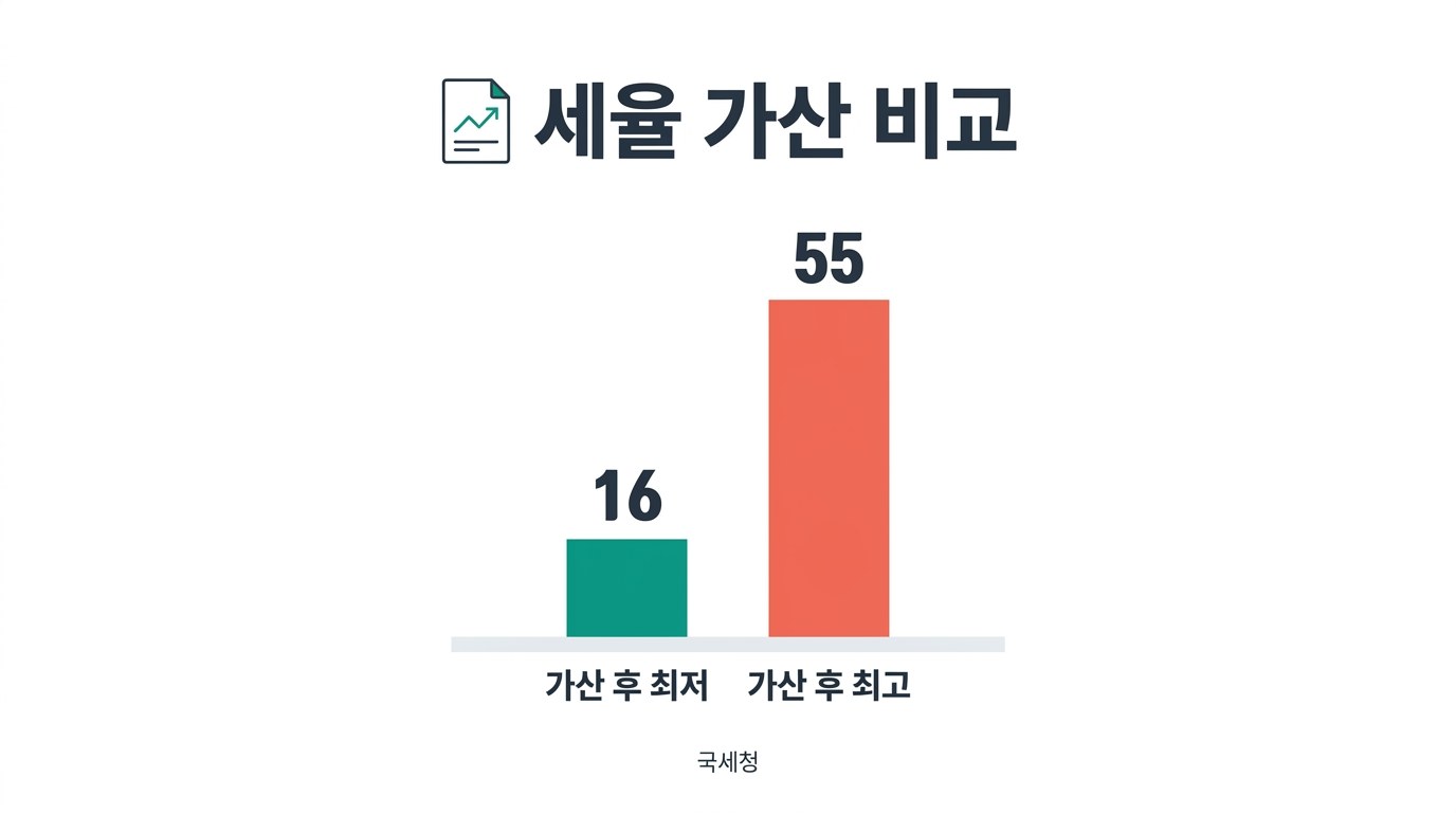 농지 양도소득세 계산기 세율 가산 비교
