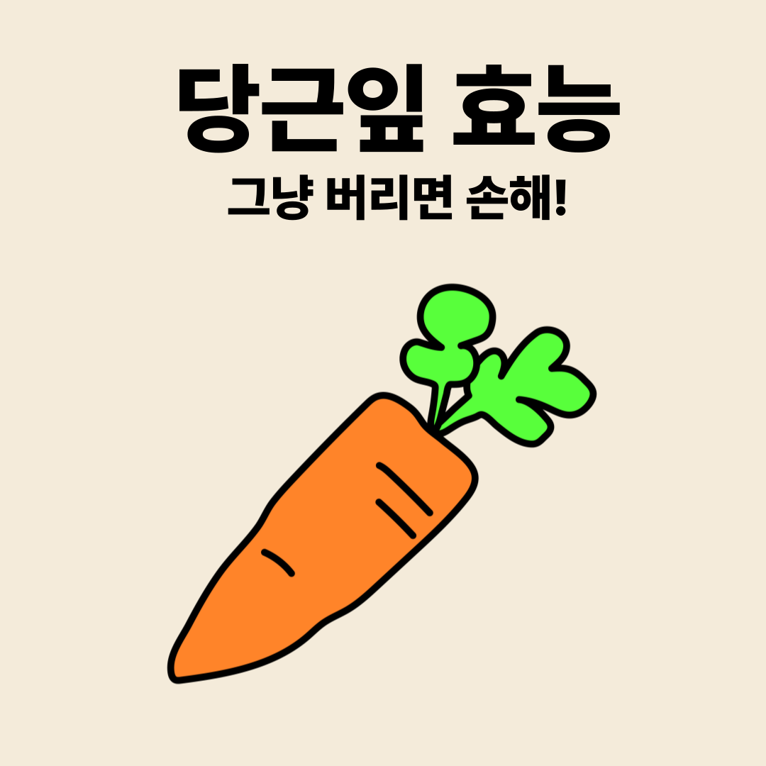 당근잎 효능, 그냥 버리면 손해!