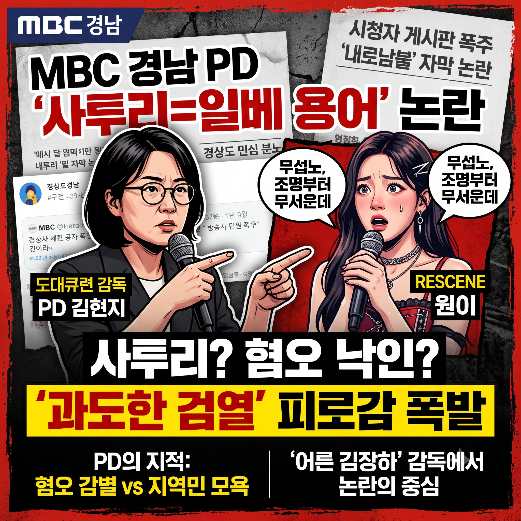 리센느 원이 '무섭노' 사투리 저격 논란, MBC경남 김현지 PD 과거 자막까지 소환된 이유