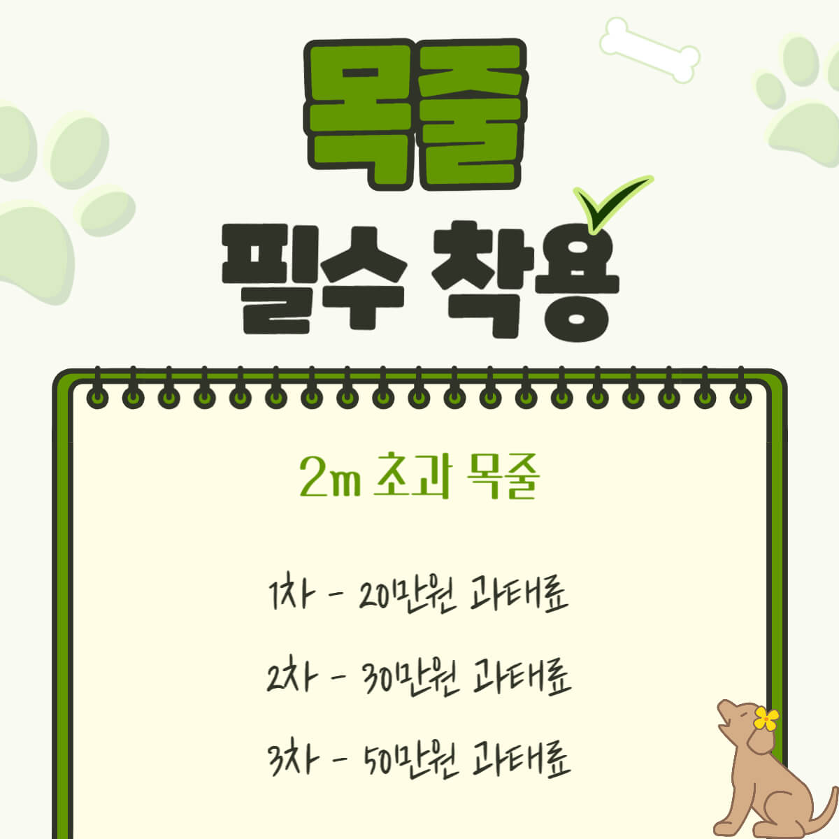 강아지 반려견 동물보호법 벌금 및 과태료 총 정리