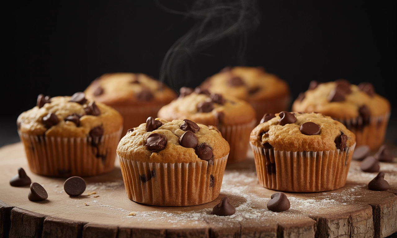 바삭하고 촉촉한 오트밀 초코칩 머핀, 완전한 비건 스타일로 즐기기