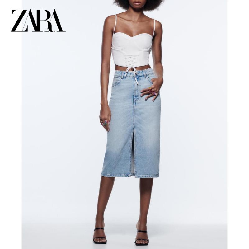 자라 청치마 하이웨스트 데님 스커트 8197 089
