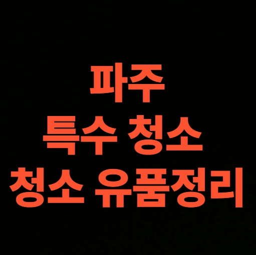파주 유품정리 업체 선택 고독사 청소 가격 후기