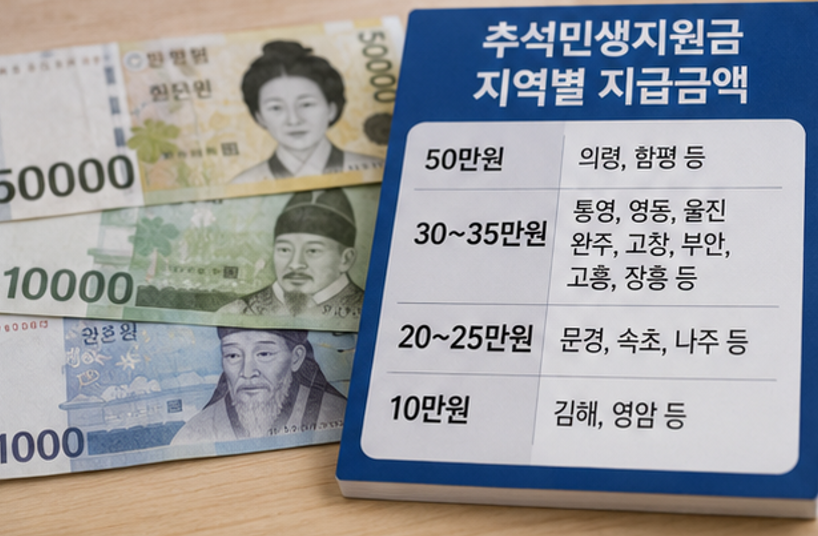 "2026 추석민생지원금 주는 곳 어디?" - 우리 동네 지급 여부 확인하는 법 핵심 정리
