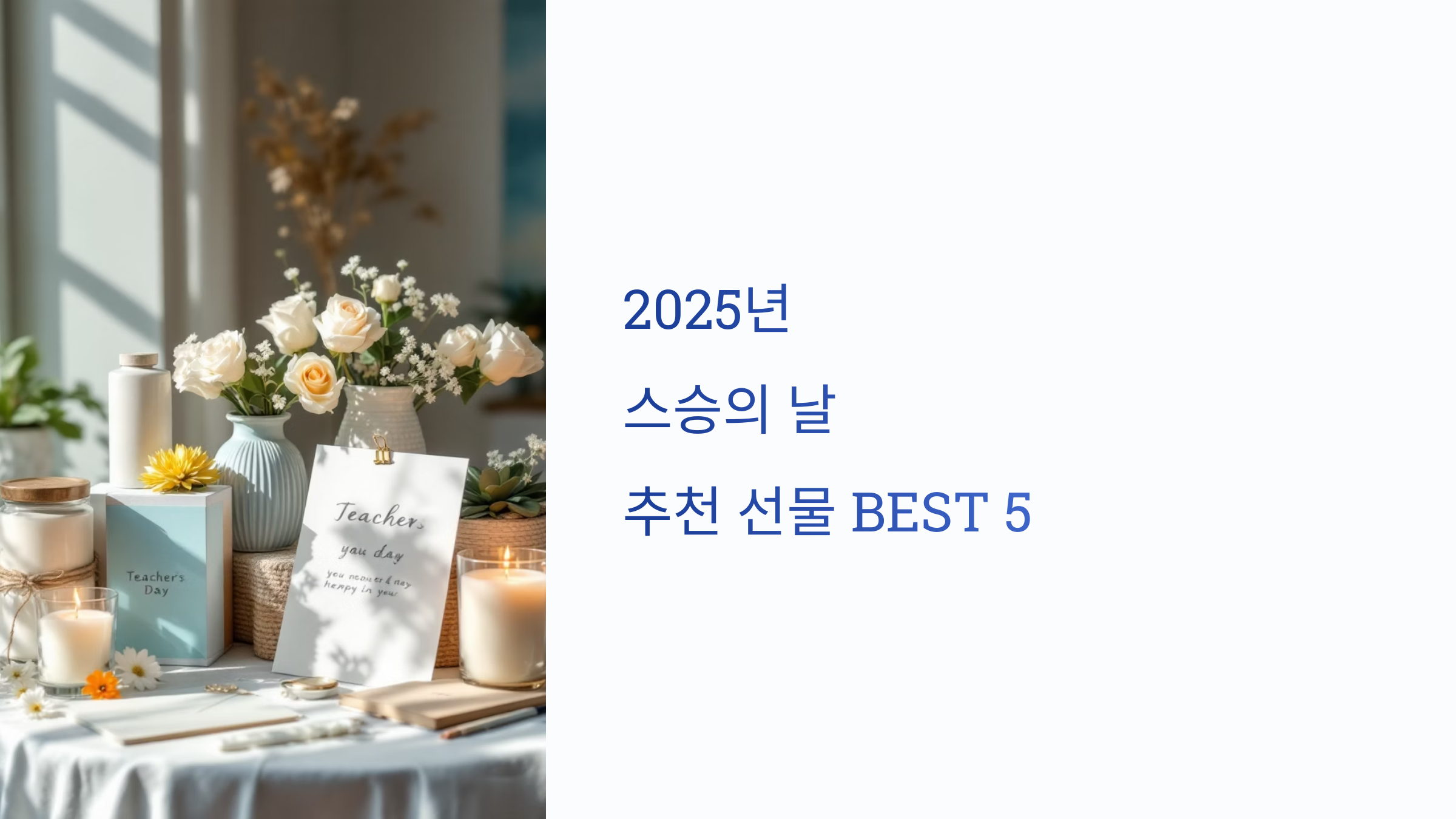 💐 스승의 날 추천 선물 BEST 5 (2025년 최신)
